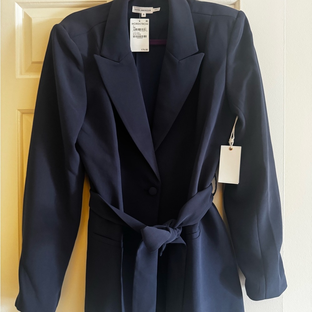 Good American- Women's Navy Blazer Coat